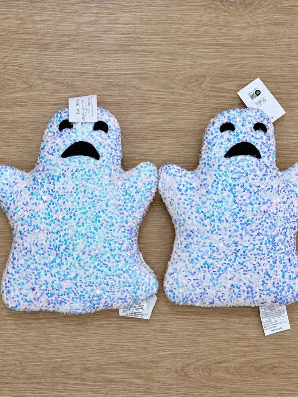 Isaac Mizrahi Iridescent Sequin Ghost Pillow Costume - White & Blue NWT